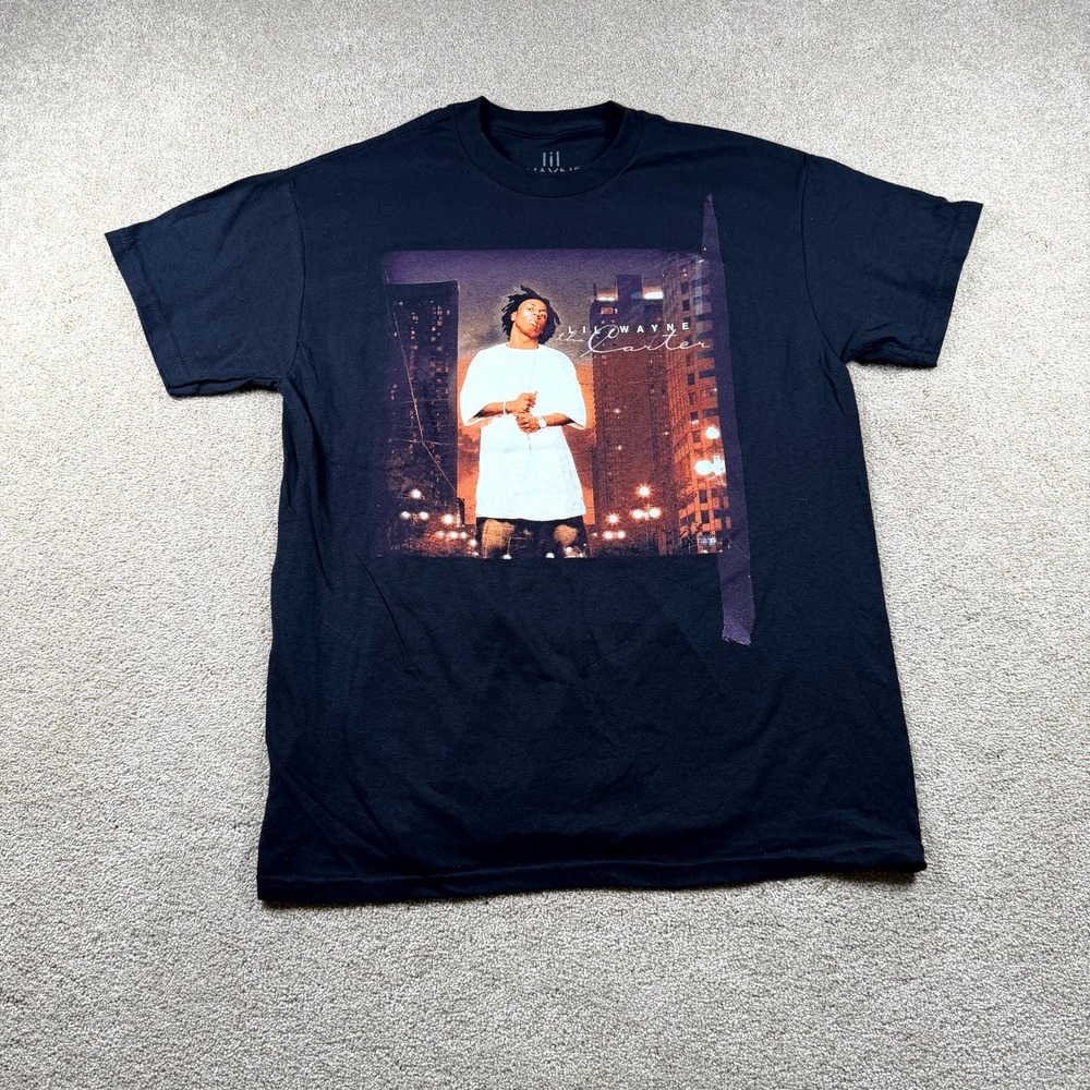 VTG Lil Wayne Tha Carter T Shirt Mens M Black Graphic Cotton Short Sleeve Singer